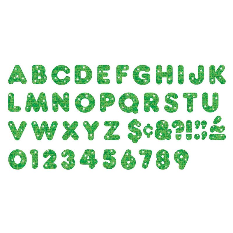 3pk 3" 140 per Pack Casual Uppercase Ready Letters Green Sparkle - TREND