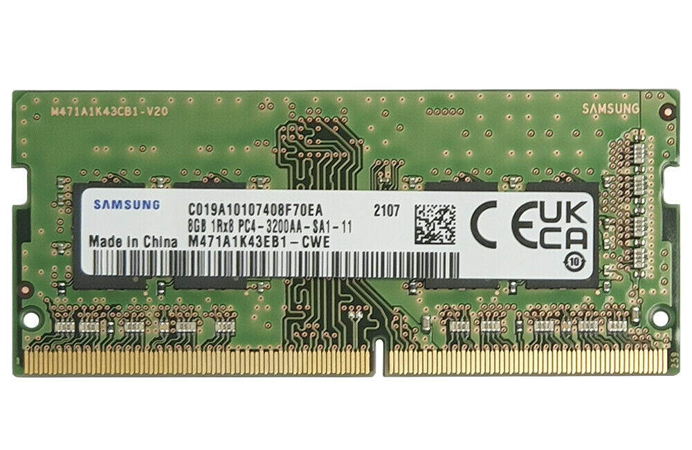 Samsung M471A1K43EB1-CWE 8GB 1Rx8 DDR4 PC4-25600 3200MHZ 260 PIN SODIMM 1.2V CL 22 Laptop Ram Memory