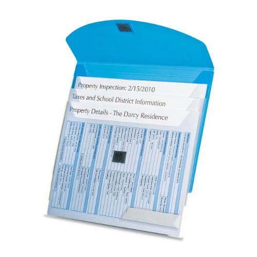 Oxford 4-Pocket Envelope Folder 3-Hole Punched Letter Blue/Translucent 35103EE