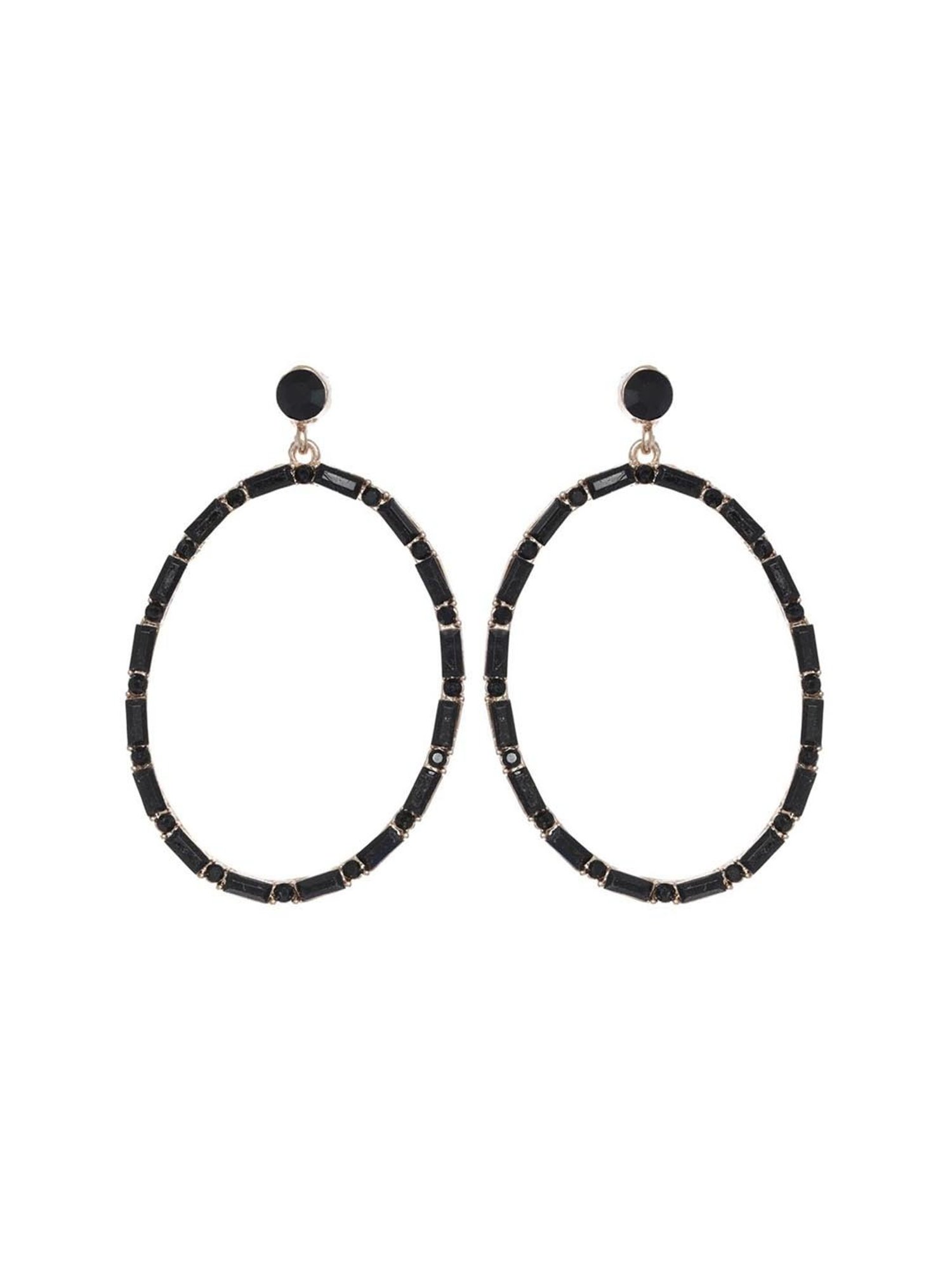 Priyaasi Black & Golden Dangler Earrings
