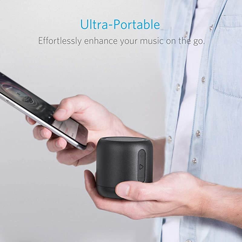 Soundcore Mini SuperPortable Bluetooth Speaker with 15Hour Playtime 66Foot Bluetooth Range Enhanced Bass NoiseCancelling Microphone Black