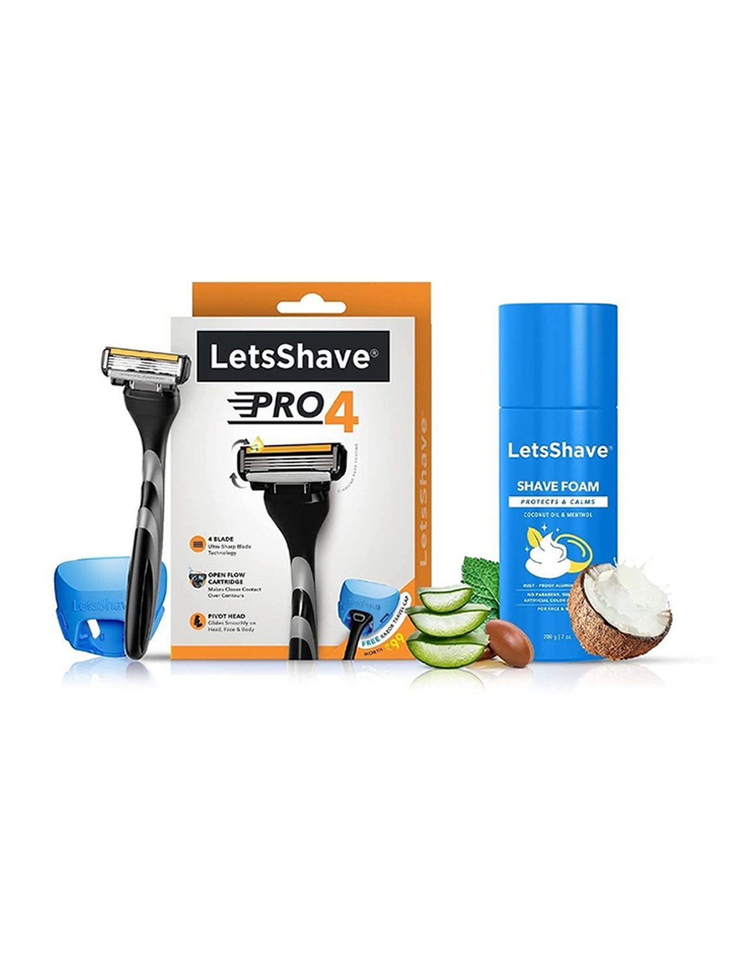 LetsShave Pro 4 Razor Trial Kit for Men (Multicolor)