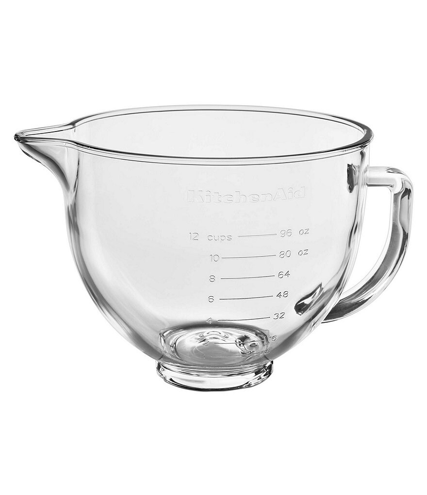 KitchenAid 5-Quart Tilt-Head Glass Bowl with Measurement Markings & Lid