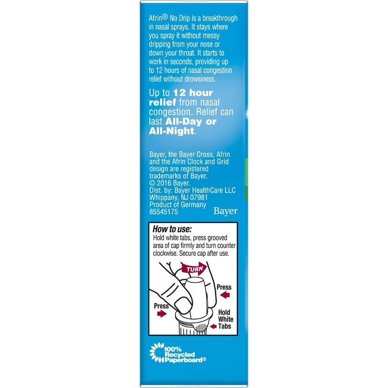 Afrin No Drip Allergy Sinus Nasal Decongestant Relief Pump Mist - 0.5 fl oz