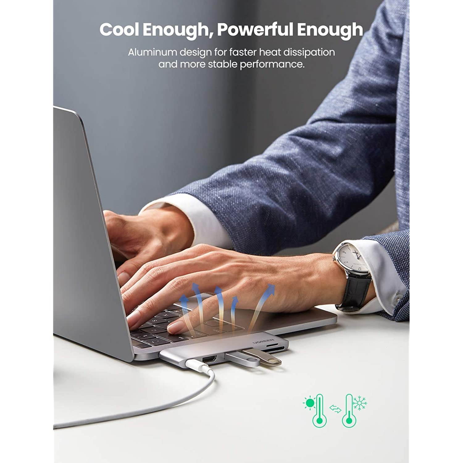 UGREEN USB C Hub for MacBook Pro 6 in 2 Type C to 4K HDMI, Thunderbolt 3 100W Power Delivery, SD TF Card Reader, 2 USB 3.0 Port Adapter Dock Station for MacBook Air 2020 2019, MacBook Pro 2020 2019