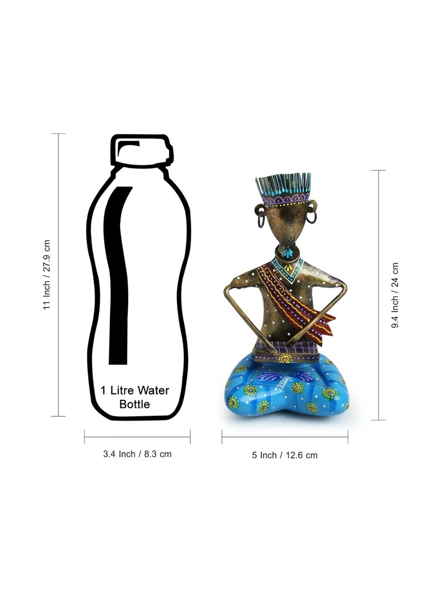 ExclusiveLane 'Gayak Folk Artist' Multicolor Iron Decorative Piece - Set of 1