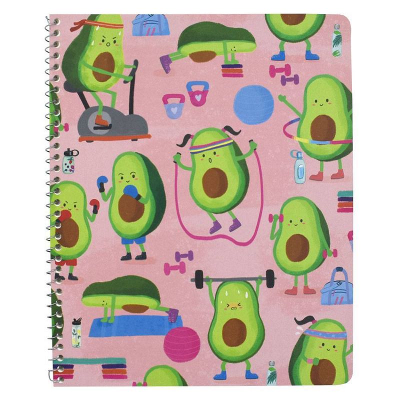 Avocado People 1 Subject Wide Ruled Spiral Notebook Pink - Greenroom