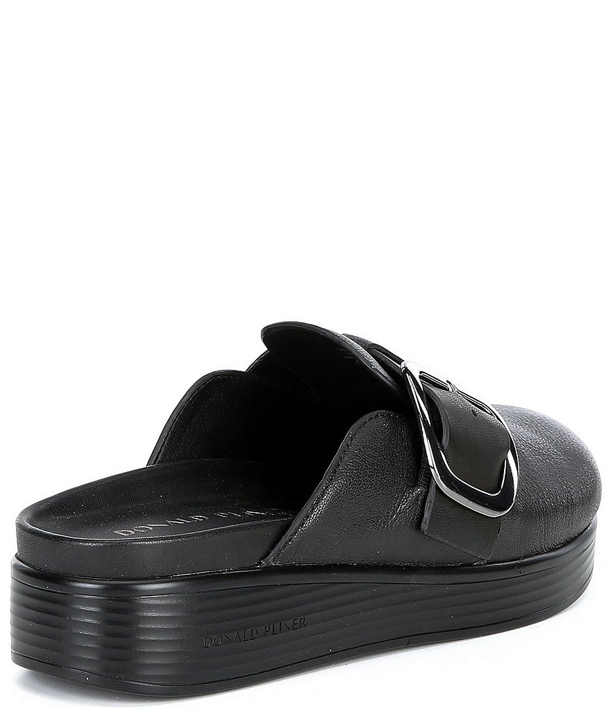 Donald Pliner Fiona Distressed Leather Buckle Mules