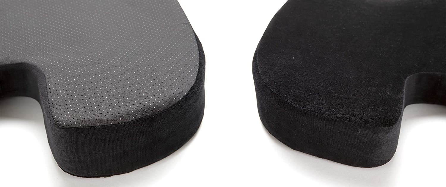 Mind Reader SEACUSH-BLK Pressure Relief for Lower Back, Arms, Non-Slip Orthopedic Ergonomically Cushion, Perfect for Office, Home, Car & More, Seat, Black