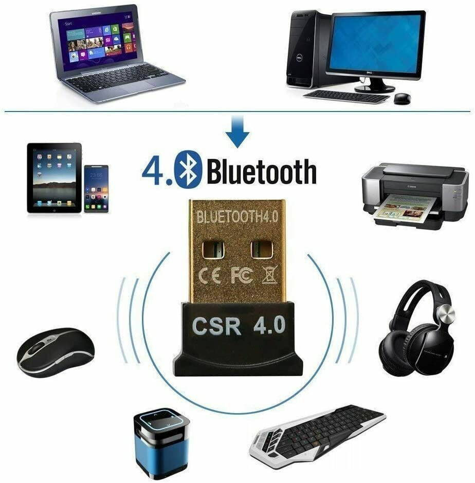Bluetooth USB Adapter CSR 4.0 Dongle Bluetooth Receiver For PC Windows 10 2-Pack