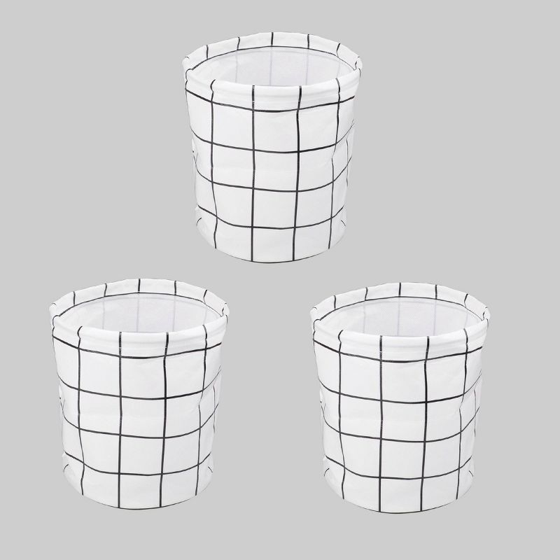 5ct Black & White Collapsible Decorative Bin Set - Bullseye's Playground™