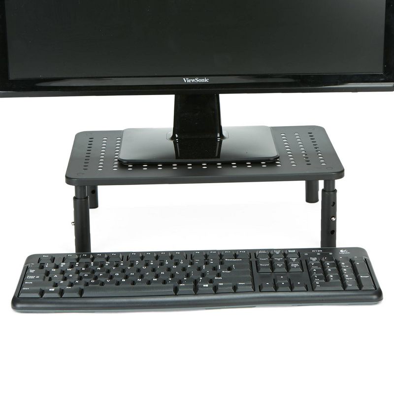 Mind Reader Rectangle Monitor Stand Ventilated Metal Black