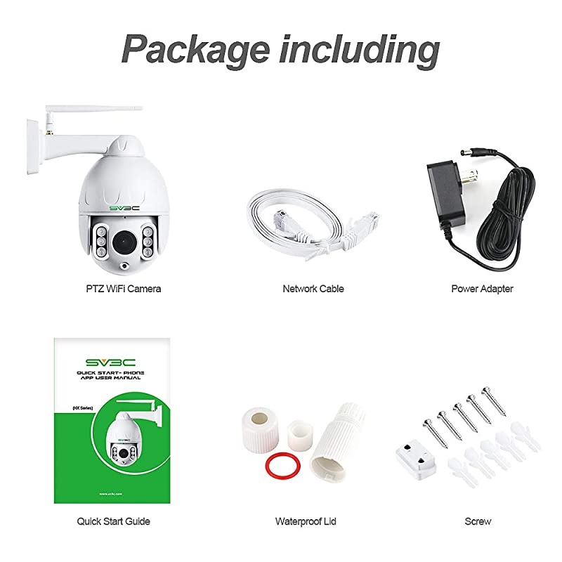 PTZ WiFi Camera Outdoor with Metal IP66 Waterproof Shell HD 1080P Pan 360&deg; Tilt 5X Zoom Wireless Security Camera 196ft IR Night Vision Humanoid Detect Two Way Audio Support SD Card Storage