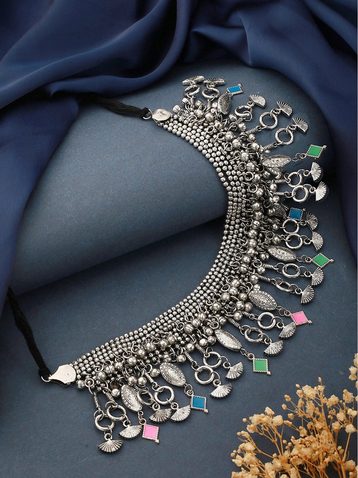 Aatmana Oxidized Brass Multi Necklace for Women