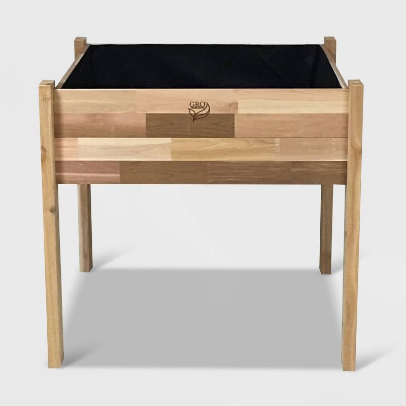 34" High Elevated Rectangular Garden Bed Planter With Fitted Liner Cedar - GRO Products