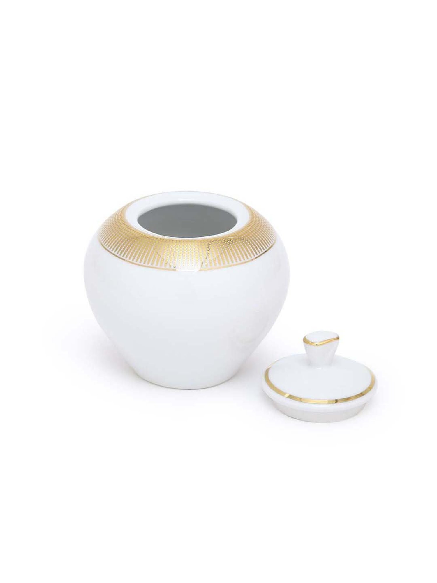 Home4U 'Aura' White & Golden Porcelain Tea Set