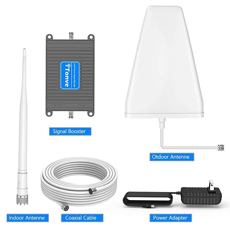Cell Phone Signal Booster Amplifier for Home 4G LTE Cell Signal Booster Mobile Signal Repeater 700Mhz FDD Band13, Boosts 4G LTE Data&Voice, Covers 2000 sq ft Support Multiple Devices