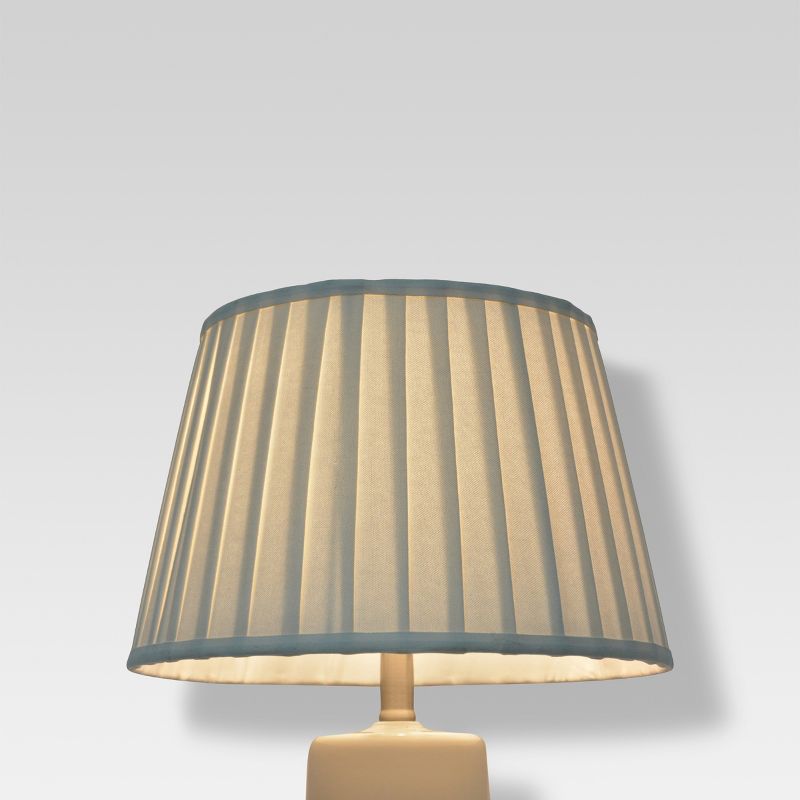 Springcrest Off-White White Drum Lamp Shade Modern Silver Circles 15x16x11 - Spider