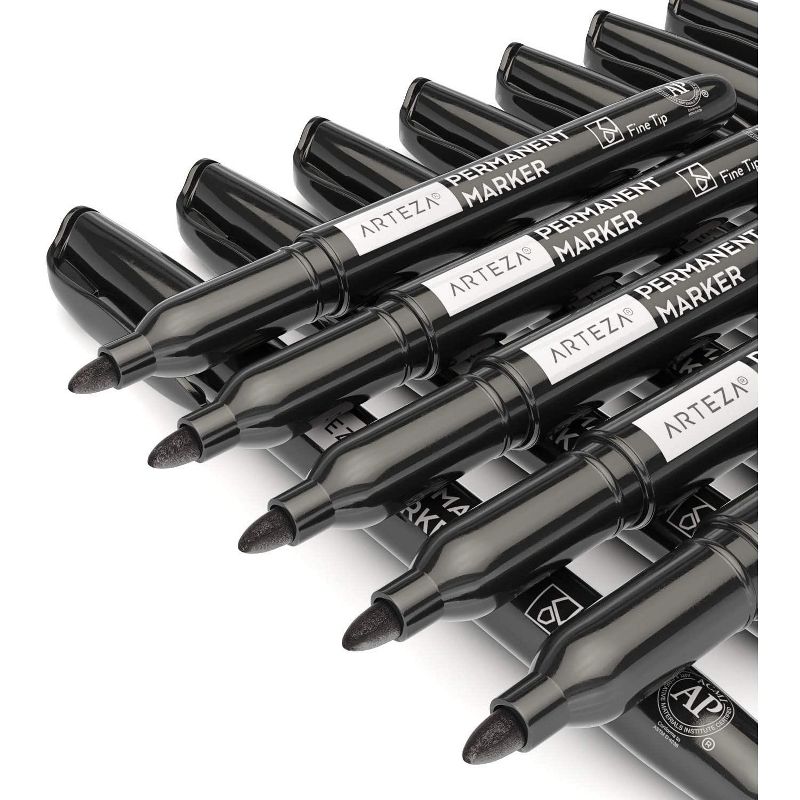 Universal Pen Style Dry Erase Marker, Fine/Bullet Tip, 12ct - Black