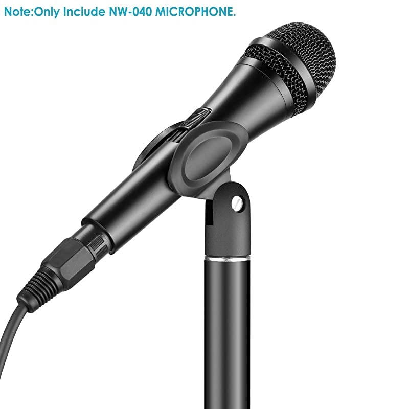 Cardioid Dynamic Microphone with XLR Male to XLR Female Cable Rigid Metal Construction for Professional Musical Instrument Pickup Vocals Broadcasting Speech Black NW040