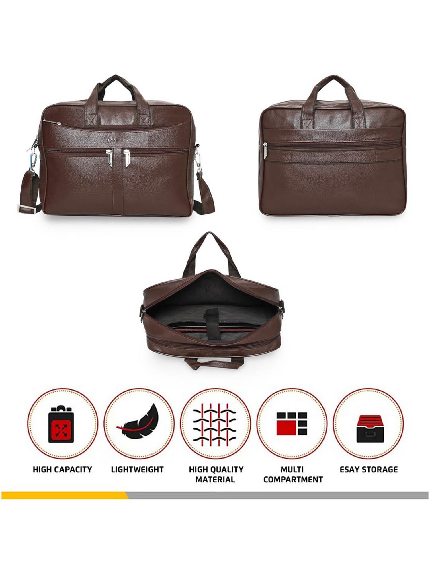 Priority Brown Synthetic Large Messenger Bag