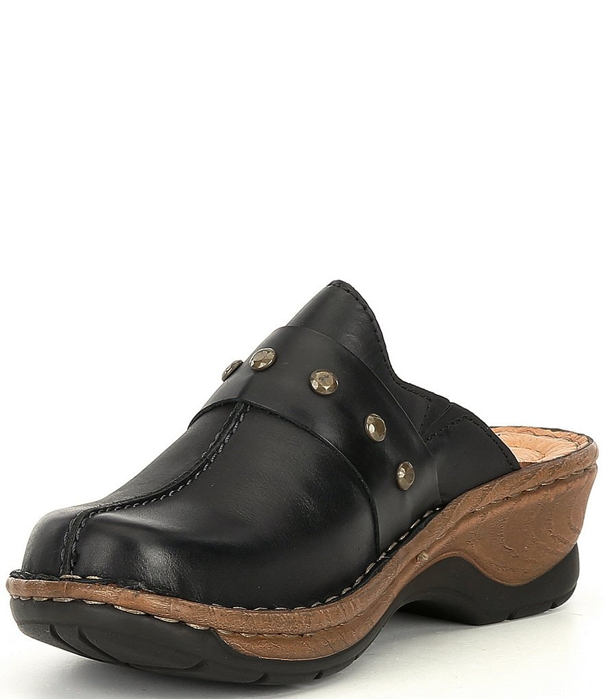 Josef Seibel Cat 53 Studded Leather Clogs
