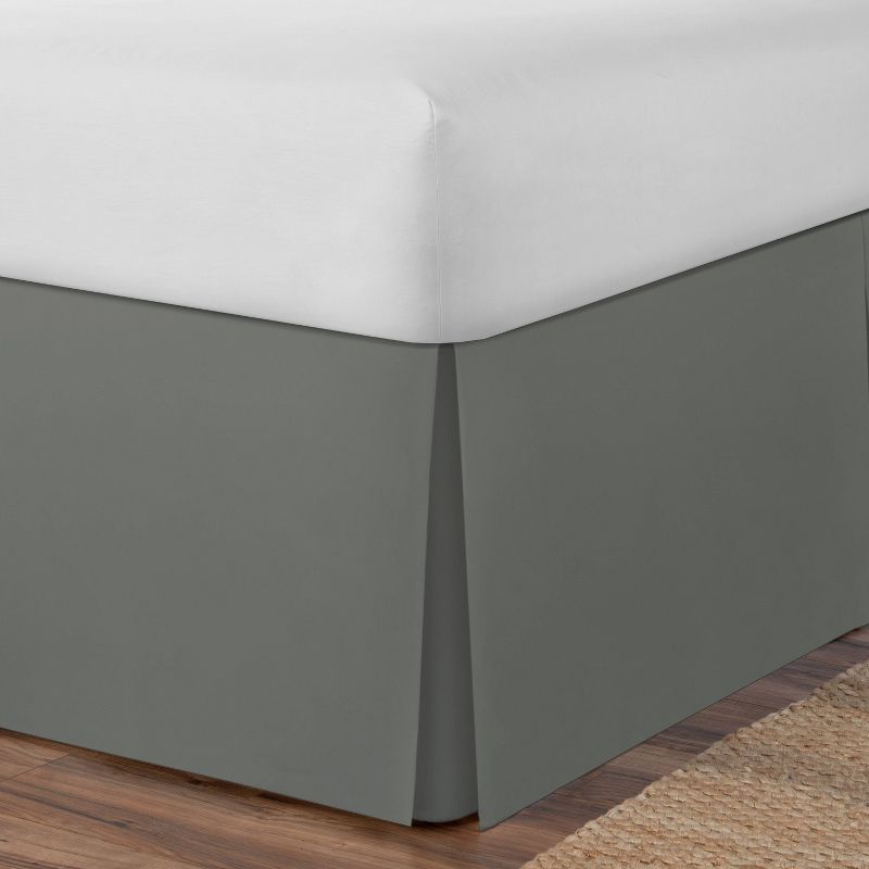 Space Maker Extra Long Twin Bed Skirt Silver Gray