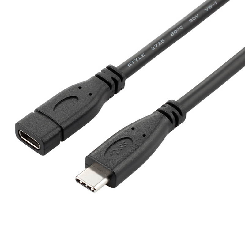 EnLabs USB10GCMF20CM 8 inches USB-C Type C Male to Female USB 3.1 Gen 2(10Gbps) Port Saver Adapter Cable - Black