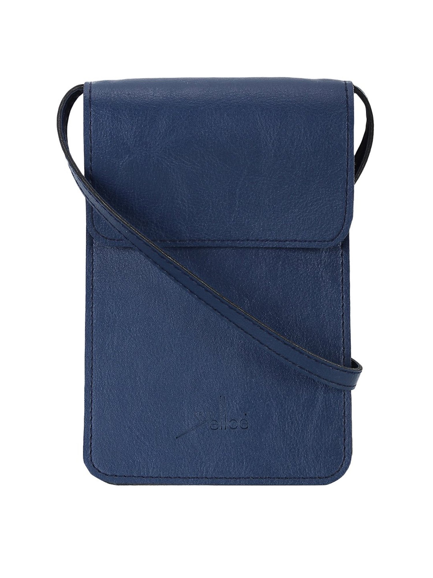 Yelloe Navy Solid Mobile Pouch for Women