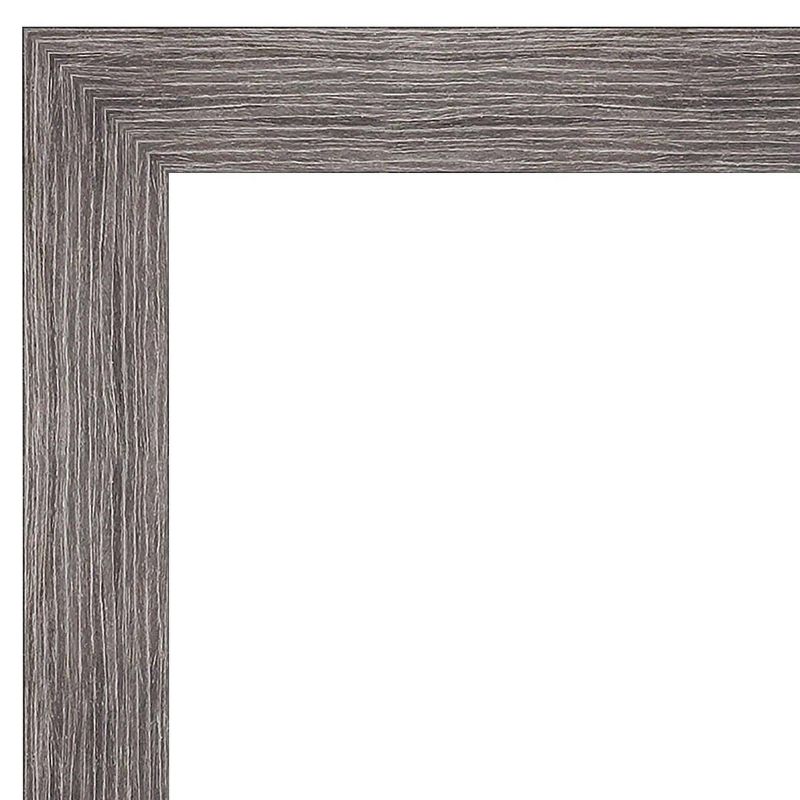 18" x 52" Pinstripe Plank Framed On the Door Mirror Gray - Amanti Art