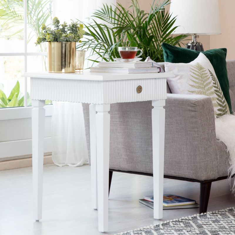 Atwood Side Table with Drawer White - Finch