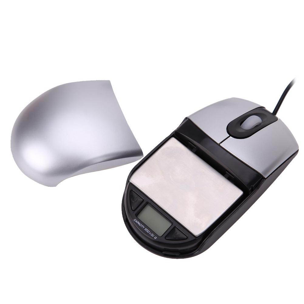 2 In 1 Creative USB Optical Mouse Electronic Scale 500G/0.01G Mini Electronic Scale Jewelry Weigh Scale Backlight Mouse