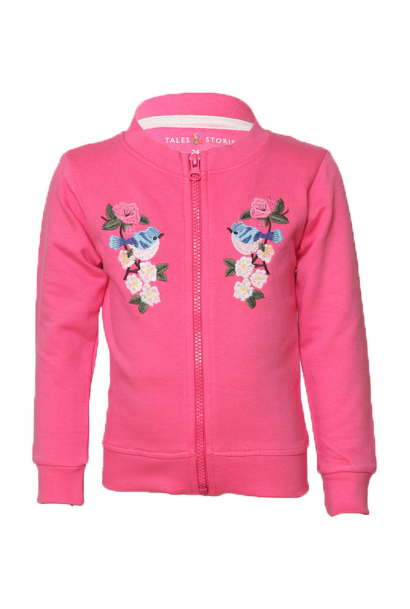 Tales & Stories Kids Pink Embroidered Sweatshirts