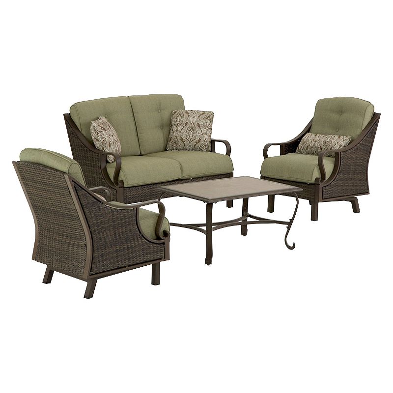 Ventura 4-Piece Wicker Patio Conversation Furniture Set