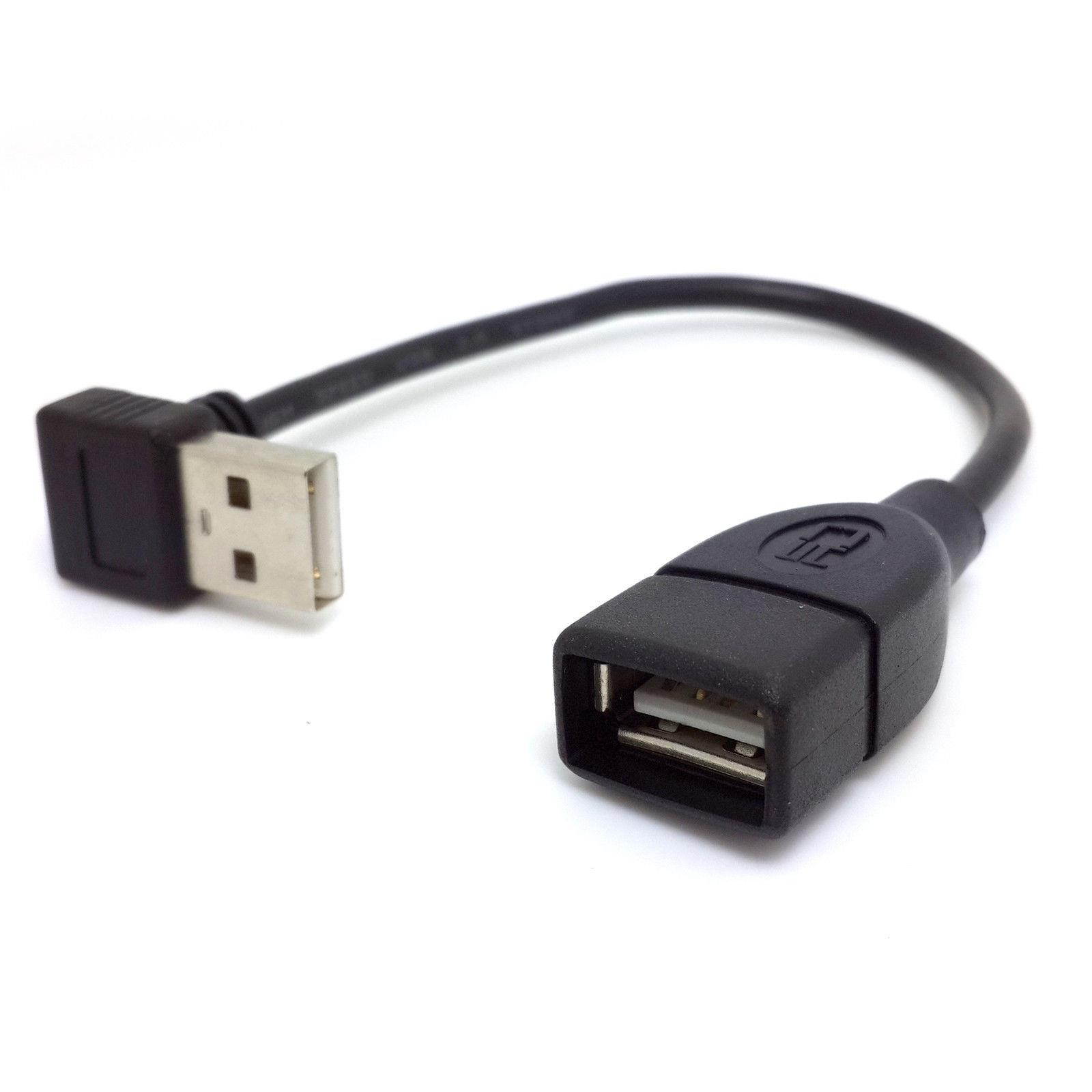 2pcs Super Speed Down Angled 90 D USB 2.0 Male to Female Extension Cable 20cm