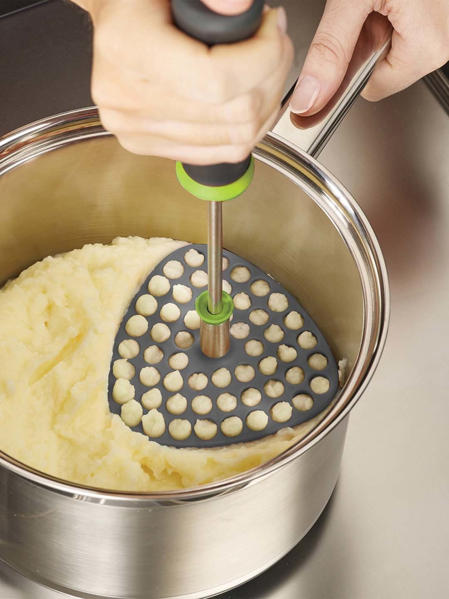 Joseph Joseph Grey & Green Nylon 10 cm Ergonomic Folding Masher - Set of 1