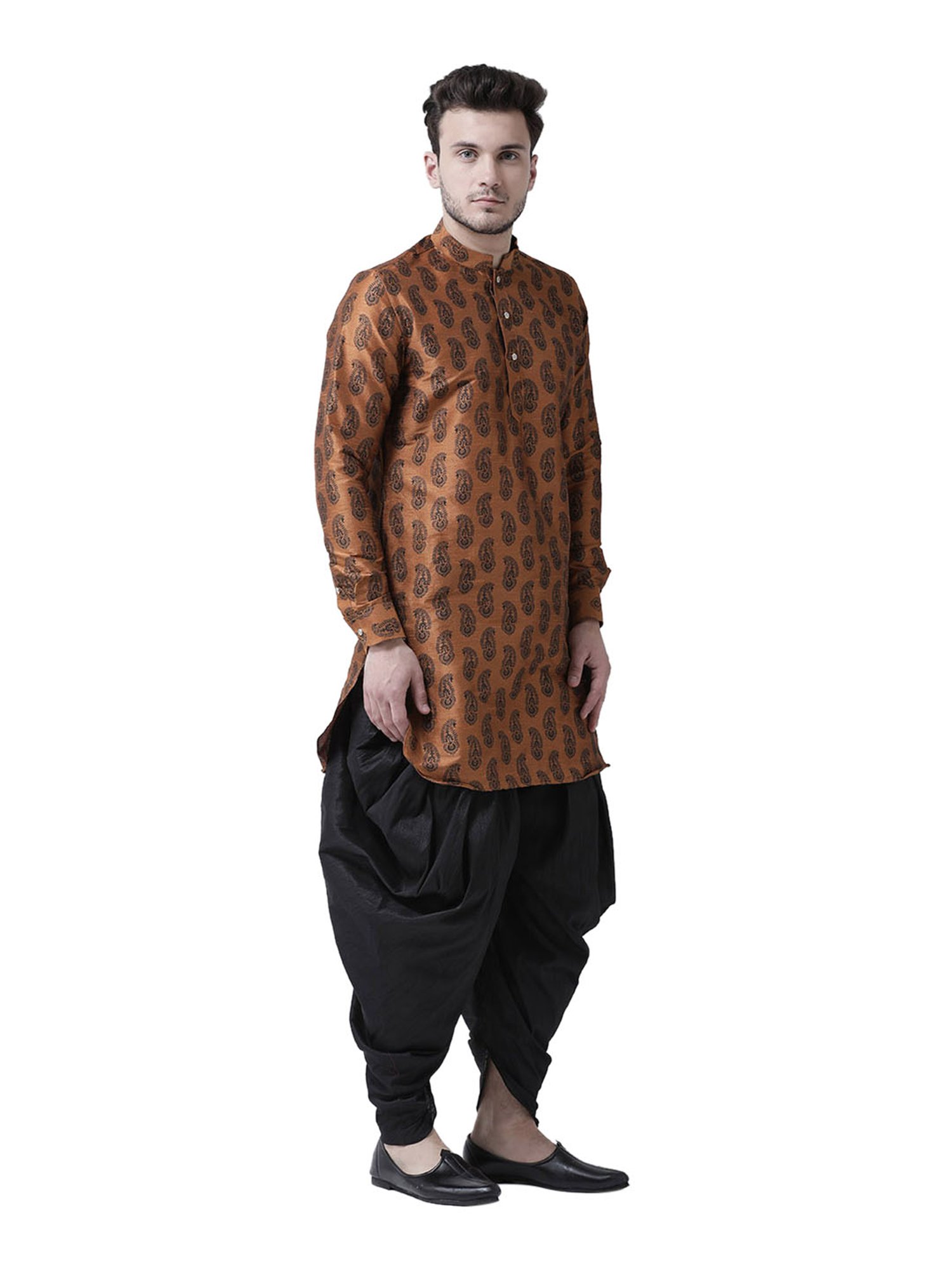Deyann Brown Regular Fit Mandarin Collar Kurta Set