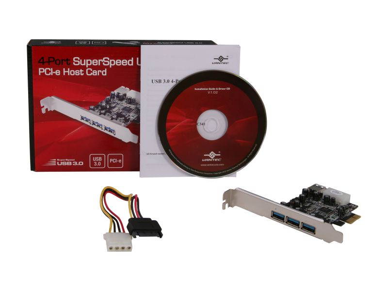 VANTEC 3-Port USB 3.0 Type A/C PCIe Host Card Model UGT-PC331AC