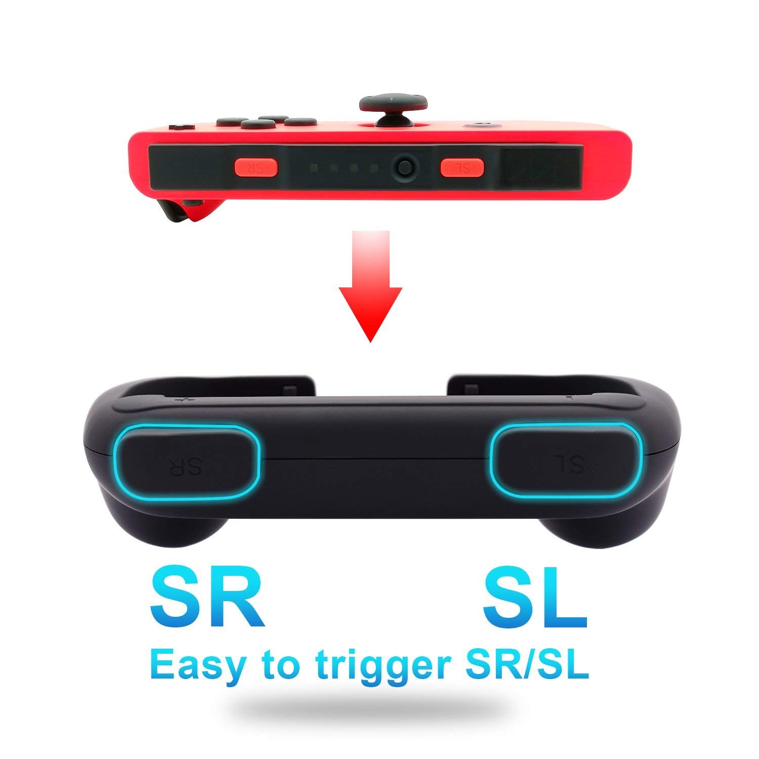 Wristband is suitable for Just Dance 2021 2020 2019 switch, hands-free elastic wristband, suitable for Nintnedo Switch dance accessories, a pair of JoyCon grips (blue + red), children's edition