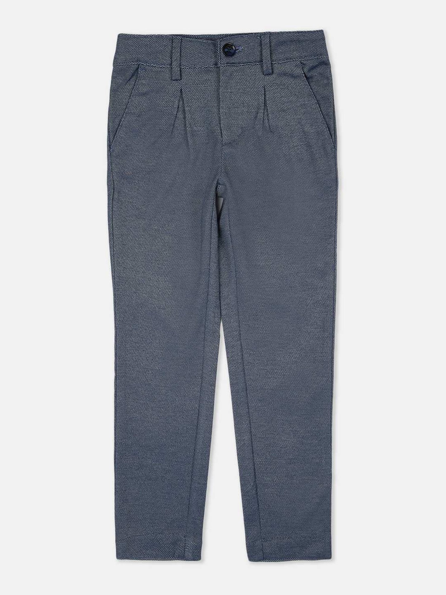 United Colors of Benetton Boys Blue Textured Pattern Trousers