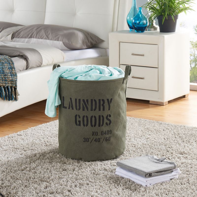 Danya B. Army Canvas Laundry Bucket Dusty Olive