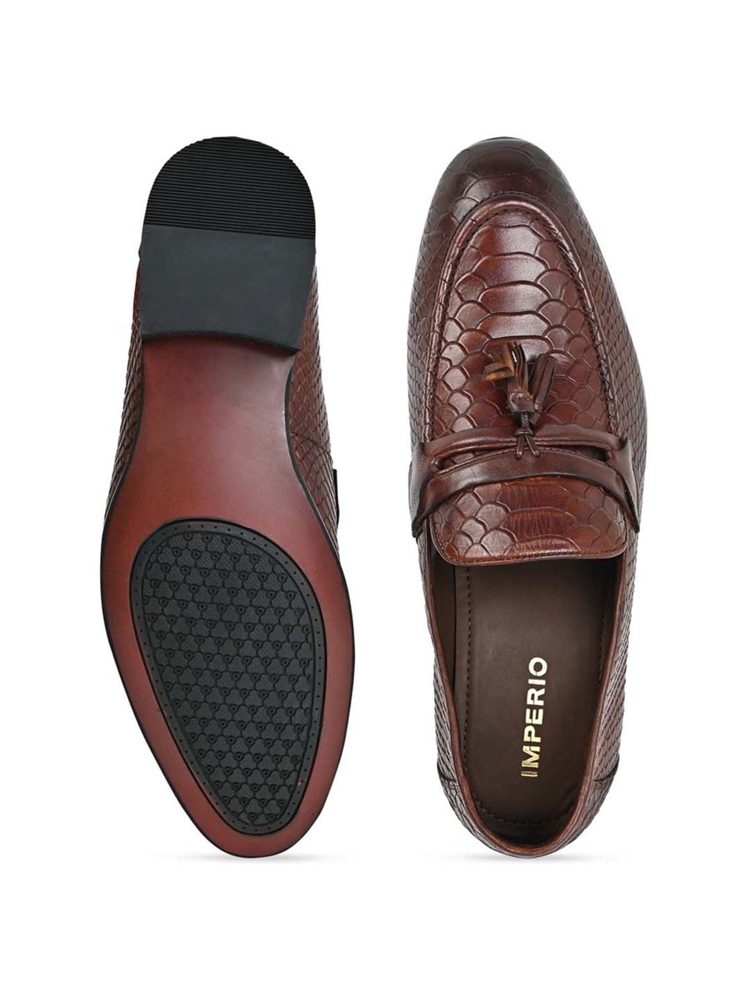 Imperio by Regal Men's Dark Tan Formal Moccasins