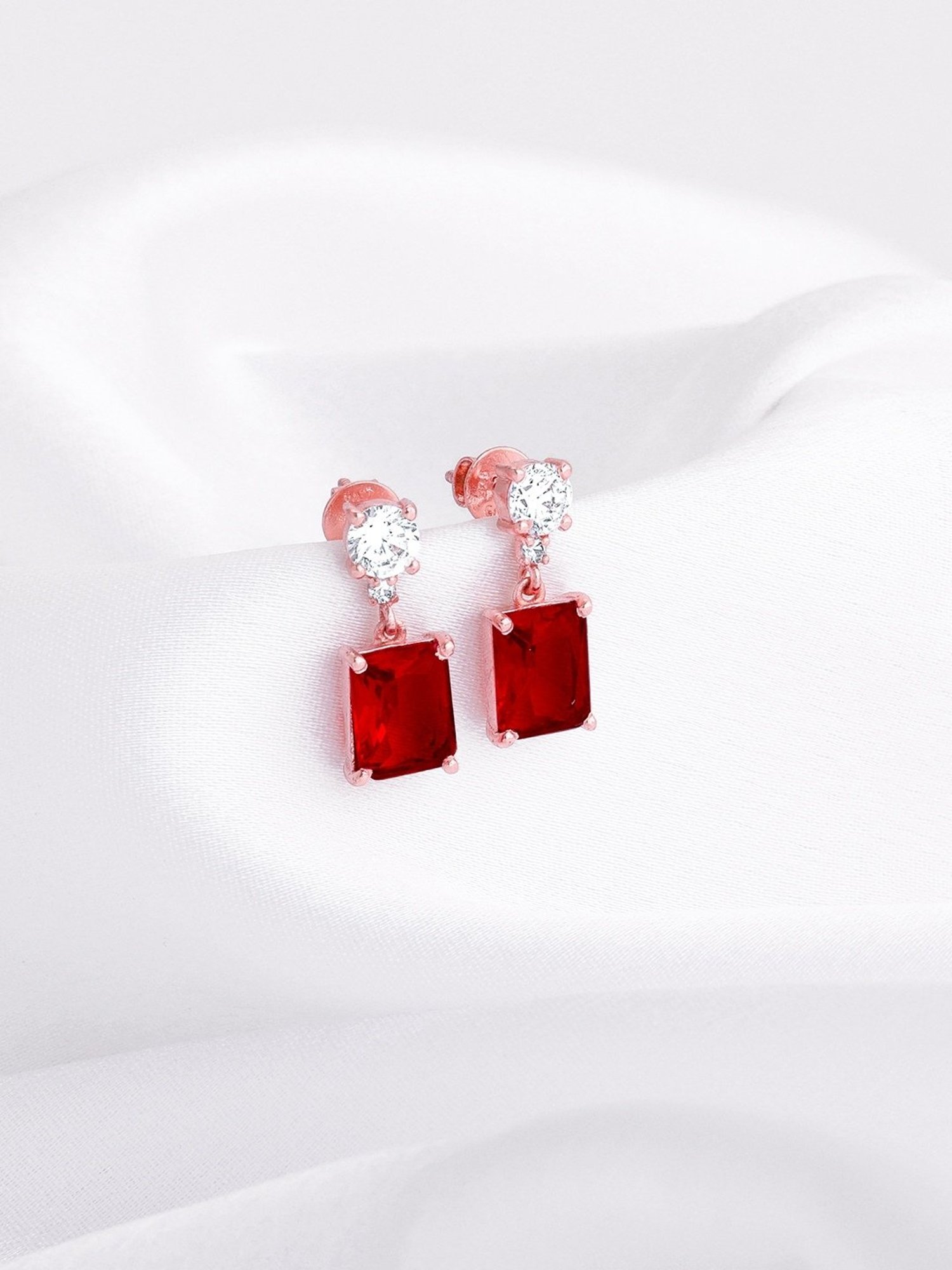 GIVA 92.5 Sterling Silver Rose Gold It's You Drop Earrings