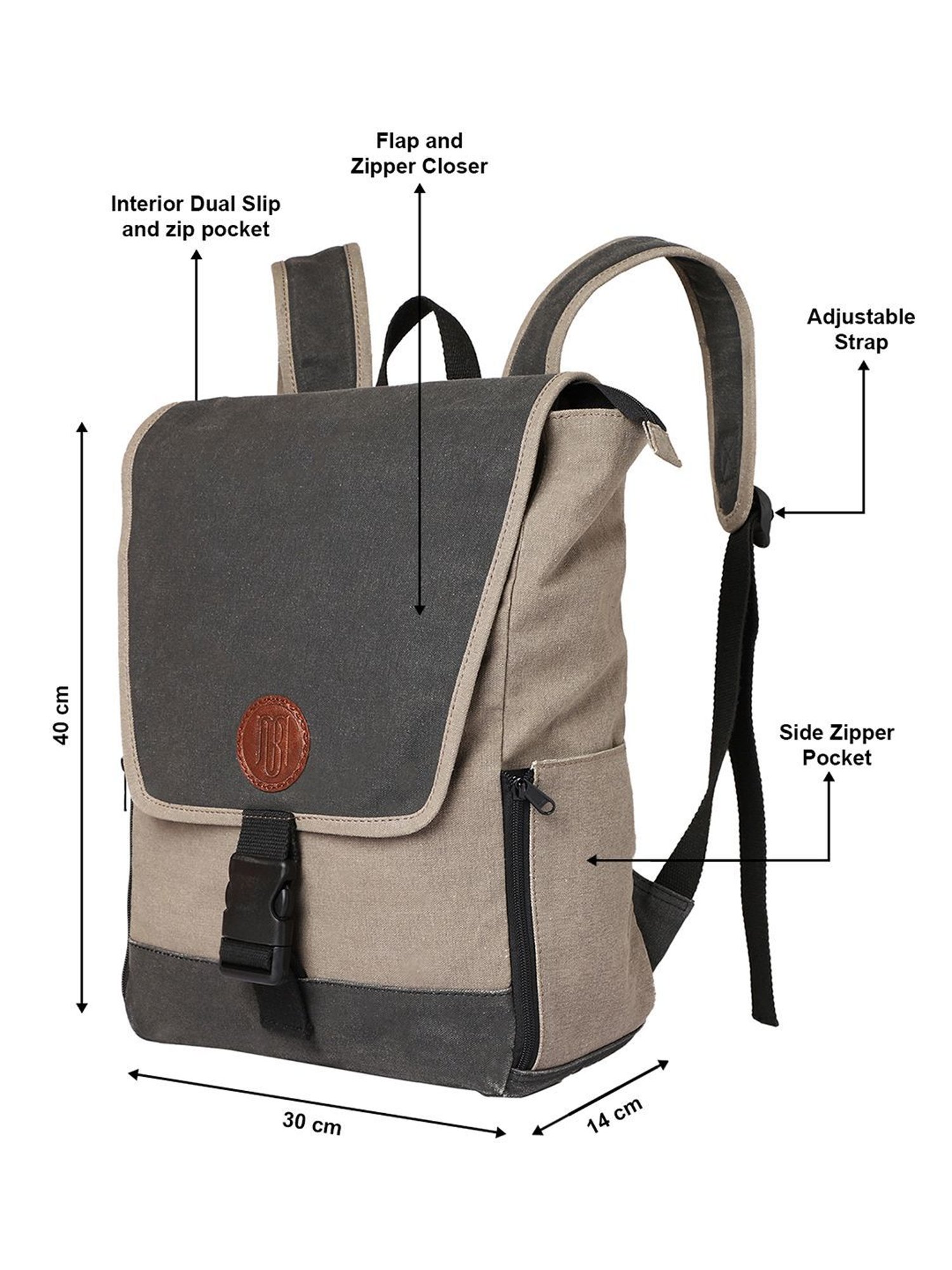 Mona B 18 Ltrs Beige Large Backpack