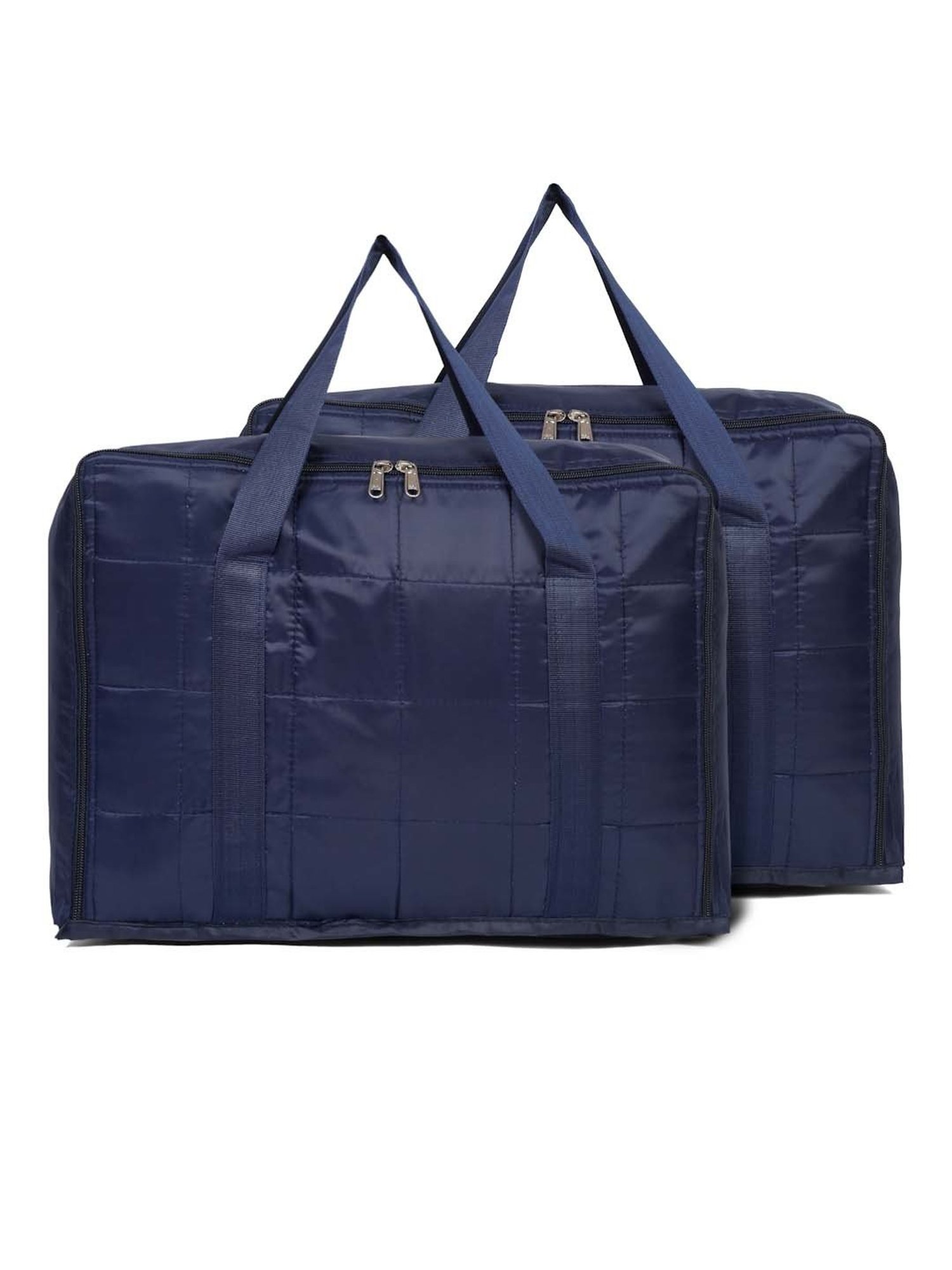 HOSTA HOMES Black Pvc Parachute Material Zipper Bag - Set of 2