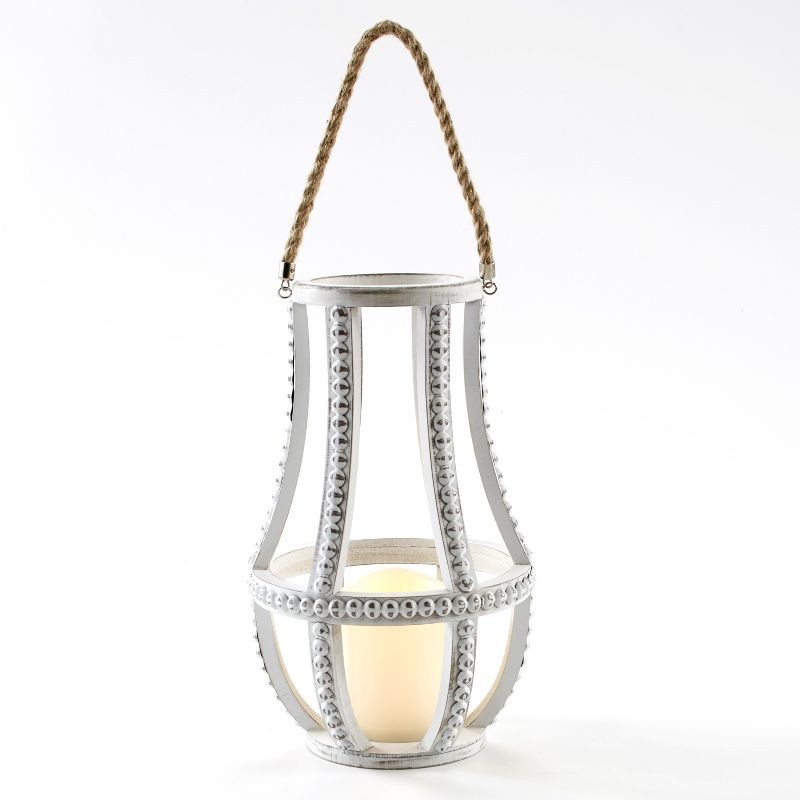 Roman 5" LED Lighted Glittered Church Christmas Pillar Candle - Ivory White