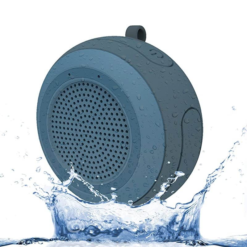 IPX7 Waterproof Outdoor Bluetooth Speaker Swimming Pool Floating Portable Mini Speakers Wireless 5W with Microphone amp TWS for Beach Bathroom Home Shower Grey