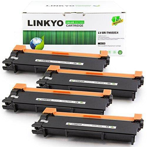 LINKYO Valueline Replacement Brother TN660 TN-660 TN630 High Yield Black Toner Cartridge for HL-L2300D HL-L2305W MFC-L2740DW MFC-L2700DW DCP-L2540DW (4-Pack)
