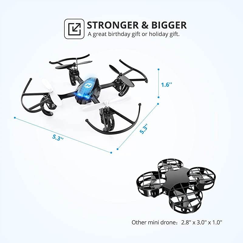 HS170 Mini Drone for Kids Adults RC Nano Quadcopter with 2 Batteries Altitude Hold Headless Mode 3D Flips One Key TakeOff and Speed Adjustment Easy Toy for Beginners