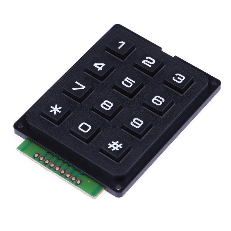 Portable Mini Telephone Panel Keyboard Black 4x3 Array 12 key Momentary Pushbutton Switch High Quality